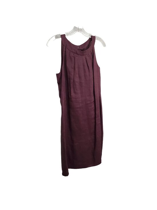 LOFT Dresses & Skirts - Ann Taylor Loft Size 8 Dress Linen Layered Sleeveless Lined Sheath Knee Purple